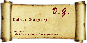 Dobsa Gergely névjegykártya